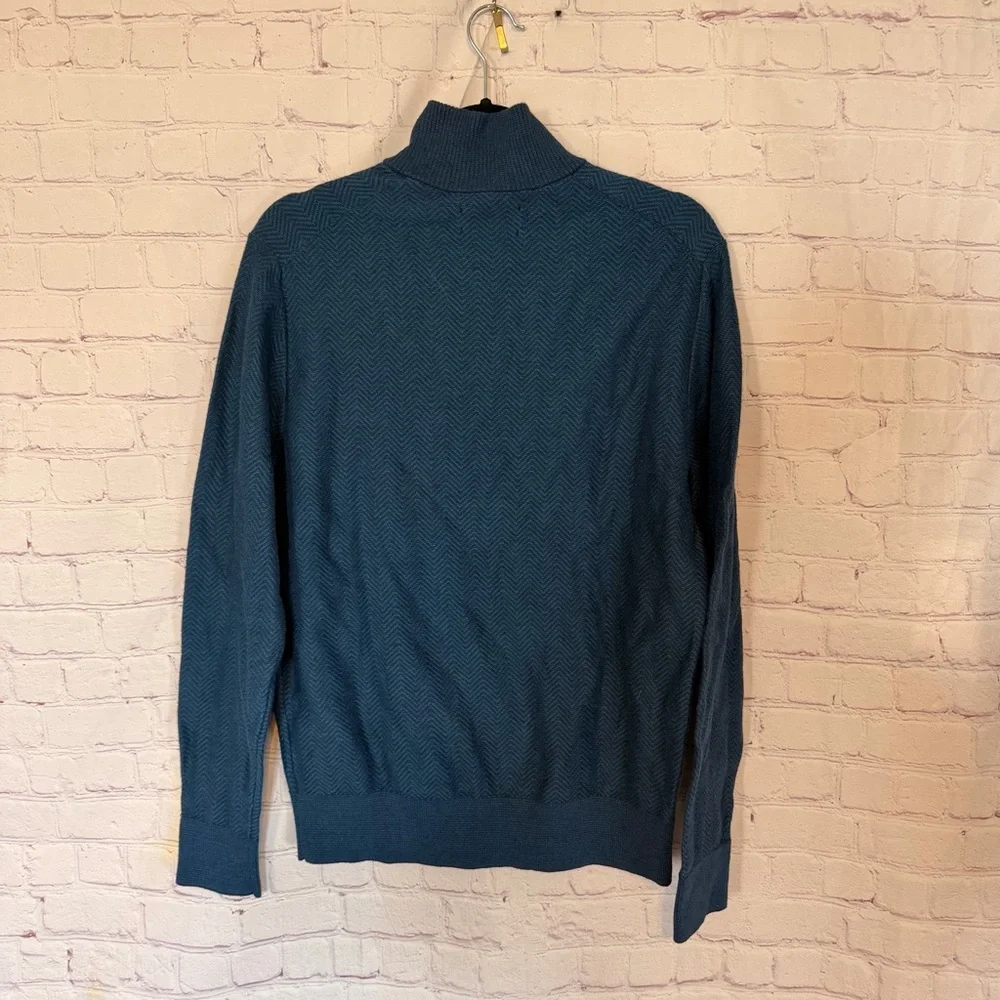 Bonobos Blue Quarter Zip-Up Sweater Cashmere blend size Medium